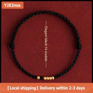 【Local shipping】 Handmade Lucky Couple Bracelets Life 1314 Ancient Method Shajin Transfer Beads Hand Woven Bracelet For Girlfriends Lovers Gift
