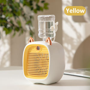 House Life Portable Mini Air Conditioner Fan USB Air Cooler Fan Humidifier 3 Speed 2 Mode Spray Mute Cooler for Office Desk Cool Fans