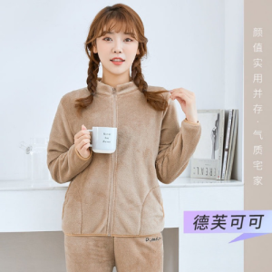 Bộ quần áo nữ - Bộ áo khoác lông cừu nữ chất siêu nhẹ mềm mịn ấm áp mùa đông - Hàng Quảng Châu loại đẹp