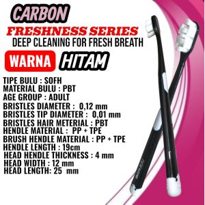 Sikat Gigi CARBO FRESHNESS deep cleaning fresh breath Membersihkan Gigi Menyeluruh Bulu Lembut ada 2 pilihan warna hitam putih