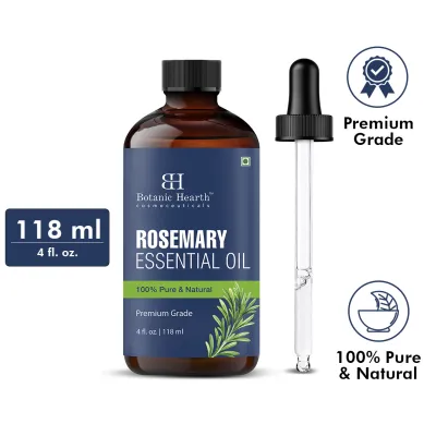 BOTANIC HEARTH Rosemary Essential Oil | Energising & Purifying | 100% Pure & Natural | Diffuser & DIY Blends | 118ml