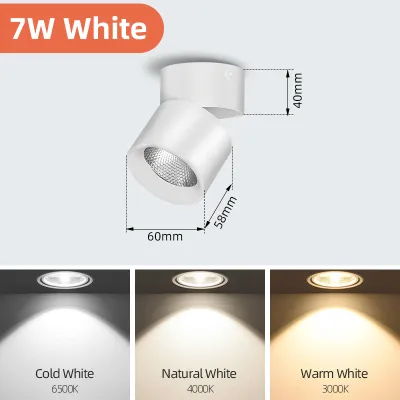 CANMEIJIA đèn led trần nhà 3 màu có thể Đèn Rọi Led Chiếu Điểm Có Thể Gập 7W 10W 15W 25w Gắn Bề Mặt Đèn Chiếu Điểm Có Thể Điều Chỉnh Cho Phòng Khách Phòng Ngủ Nhà Bếp