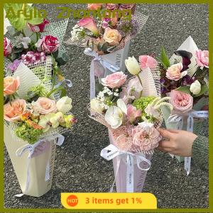 Aryio 1ชิ้นกล่องกระดาษห่อของขวัญดอกไม้ถุงบรรจุภัณฑ์ช่อดอกไม้วัสดุห่อกระดาษดอกไม้อุปกรณ์จัดงานแต่งงาน