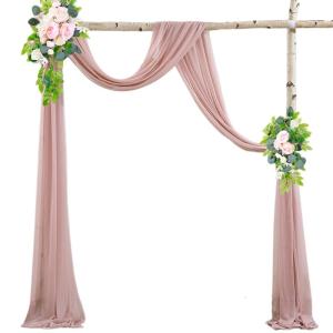 Good Quality Crinkle Proof Chiffon Curtain Versatile Sheer Fabric Arch Drape for Celebration Event