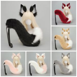 Fox Cat Ears Headwear Fluffy Animal Ears Headband Wolf Ears Hair Hoop Faux Fur Tail Halloween Party Cosplay Accessories Props2026
