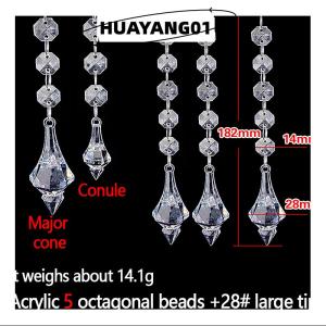 HUAYANG01 [2023 new HOT FASHION] 10pcs Acrylic Pha lê hạt Mặt Dây chuyền vòng hoa đèn chùm treo bên trang trí đám cưới Bảng centerpieces Rèm DIY