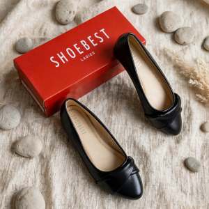 Shoebest Black Leather Shoes for Women "Winter" 6002