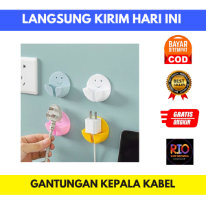 Gantungan Kepala Charger Bulat/ Holder dinding stop kontak/ serbaguna