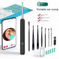 NE3-D Visual Ear Pick with Camera - HD Otoscope for Adults/Kids, 8-Piece Set with Headband & Magnifying Light, 50mins Battery (Black/White). 