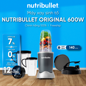 Máy xay sinh tố Nutribullet 600W – Xay nhuyễn nhanh smoothie – Thiết kế nhỏ gọn – Dễ dùng cho gia đình (màu xám)