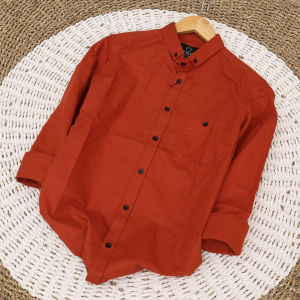 Kemeja Polos Pria Lengan Panjang Kemeja Casual Kemeja Premium Hight Quality Terracota