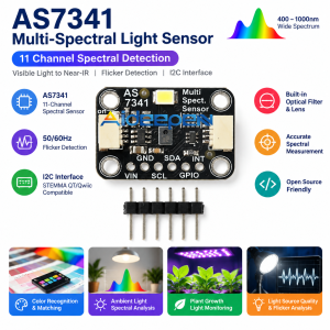 Aideepen as7341 10 kênh quang phổ màu đèn cảm biến bảng mạch giao tiếp mô-đun I2C stemma QT/qwiic Tương thích với Arduino Raspberry Pi