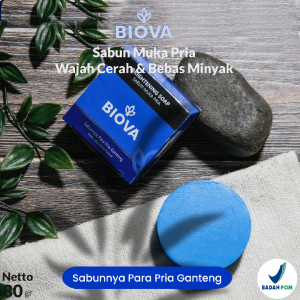 Biova Sabun Cuci Muka Pria Untuk Kulit Cerah Bebas Minyak & Jerawat BPOM