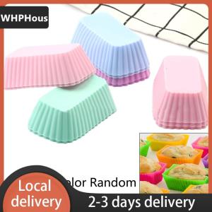 [COD] WHPHous Ship within 24 hours 5Pcs Silicone Cake Molds Rectangular Muffin Cup Cake Baking Mould Kitchen Pastry Tool