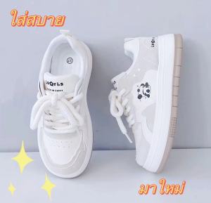 Alethia Shop รองเท้าแต่งกายแบบบันเทิง สำหรับผู้หญิง ครั้งใหม่ปี 2025 สไตล์เกาหลี รองเท้าแบนความสูง สีแบบผสม สำหรับนักเรียน สำหรับกีฬา A0124