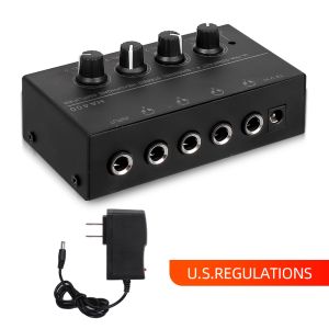 Local HA400 4-Channel Amplifier Compact Stereo Headphone Amplifier with US/EU Plug Adapter