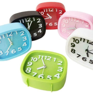 Candy Color Mini Mute Alarm Clocks Portable Analog Alarm Clock Bedside Desk Table / Jam Loceng