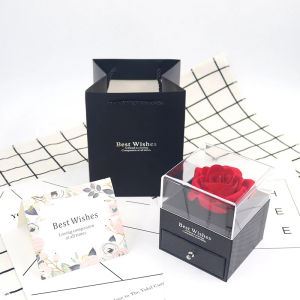 Kotak Cincin Macaron Warna/Kotak Perhiasan Best Wishes Hitam/Kotak Hadiah Untuk Hari Valentine/Box Cincin Nikah Rose Valentine/Untuk Valentine Hadiah