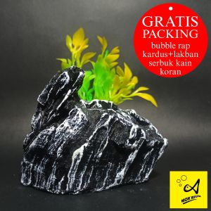 Batu Buatan Dekorasi Aquarium (MODEL D) Unik Hiasan Aquarium Tebing Batu Aquascape Tanaman Air Buatan  Sintesis Ornamen Murah Aksesoris Akuarium TIPE D1