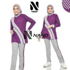 NANO SPORT  || BAJU SENAM MUSLIM WANITA  / SETELAN BAJU OLAHRAGA MODEL PELANGI