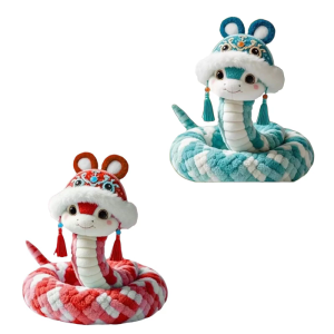 Snake Year Plushie Cushion Soft Fabric Toy Ornament for Friend and Family New Year Gift Lovely Designing