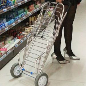 Ella Mall COD WS-#ZH1378 Shopping Carts Luggage Carts Rolling Folding Laundry Baskets with Wheels Folding Utility Trolles
