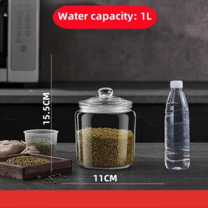 glass rice storage container rice dispenser 10kg / 8.5 kilos /13.5kilos/25kg big airtight glass jars with lid Kitchen Canisters Jars food flour container rice bucket rice keeper