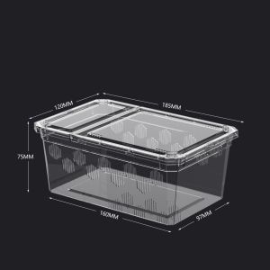 SKJK Plastic Reptile Tank Transparent Breathable Reptile Transport Container Portable Reptile Breeding Box For Lizards Geckos Snakes Spiders Scorpions Beetles Centipedes