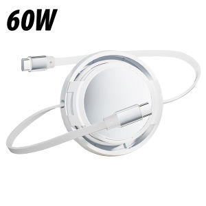 Retractable Data Cable 60W Fast Charging Cable USB C To Type C Data Cord Stretchable Length Charger Wires for Phones Laptop Android/ IPhone Charge Cable
