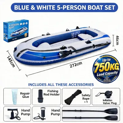 【Buy 1 Get 10】 Inflatable Fishing Kayak 6-Seat Heavy Duty Raft with Full Accessory Set