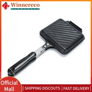Multi-Functional Kitchen Bakeware Baking Trays and Pans Non-Stick Detachable Waffle and Sandwich Pan for Breakfast and Snacks