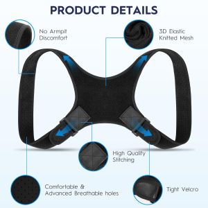 Back Brace Posture Corrector for Men and Women - Bionic System Newly Adjustable Upper Back Support Shoulder Posture Brace Back Straightener Neck Pain Relief 004-4-P