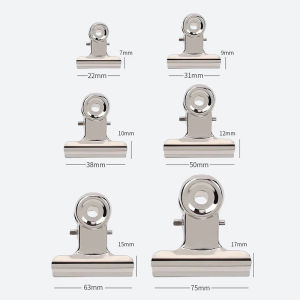 [ezrae Libun] Stainless Steel Round Steel Clip Strong Multi-size Mountain Clip Metal Dovetail Clip Paper Clip Stationery