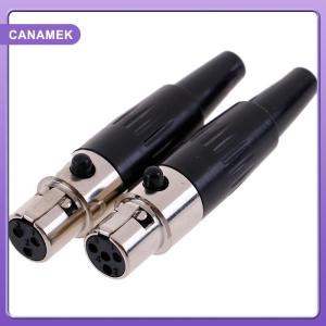 【CANAMEK】 1Pc Mini XLR 3 4 Pin Female Plug Small XLR Audio Microphone Connector for MIC