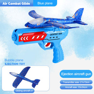 Airplane Toy Airplane Launcher Toy Eject Flying Aircraft  Kids Airplane Toy Throwing Foam Glider Toy Airplane Launcher Toy LED Gun Catapult Shooting Educational 儿童滑翔飞机玩具
