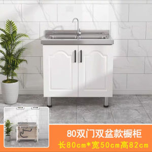 With Sink Kitchen Cabinet (Free🚚🔨) Ready Stock Stainless Steel Cabinets Household kitchen Cabinets