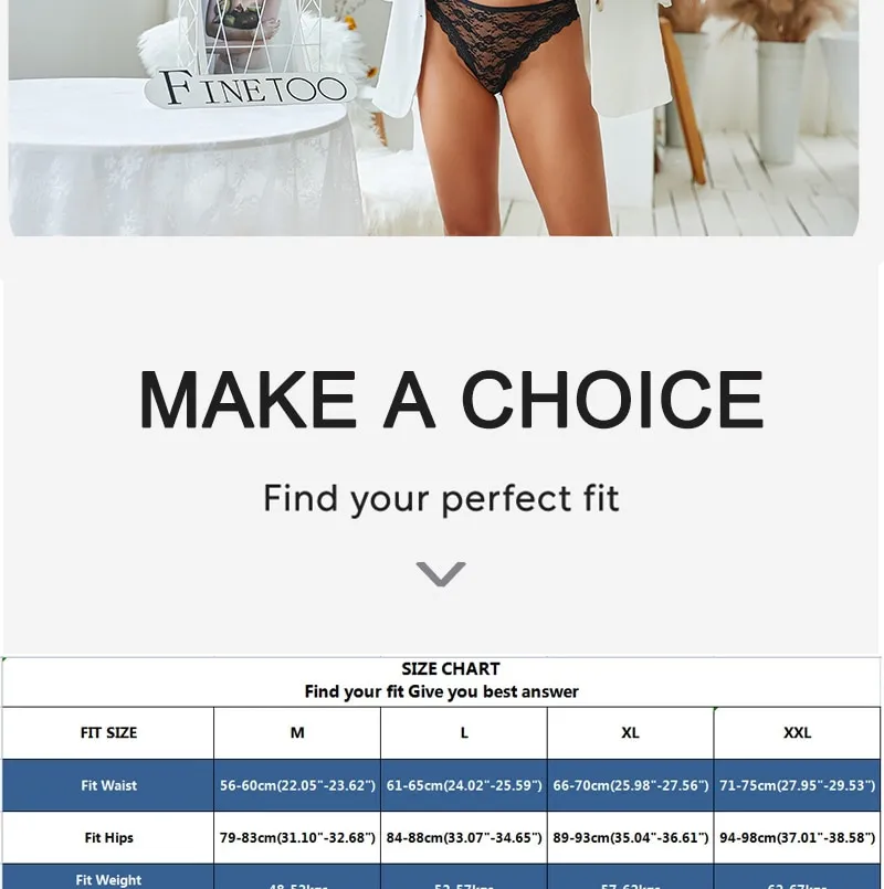 FINETOO Plus Size Perspective Panties Sexy Women Underwear Floral Lace  Panties Female Lingerie Briefs for Woman Intimate Pantys