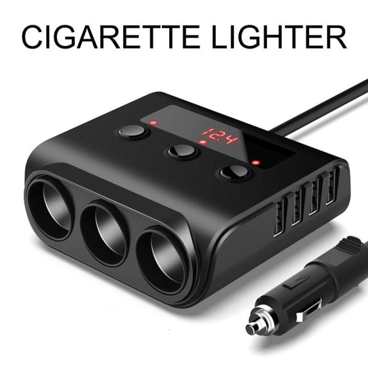 Car Lighte-r Adapter 3 Socket Lighte-r Splitter with Led Voltage ...