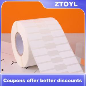 【ZTOYL】 500PCs Roll Price Stickers Jewelry Price Tags Self Adhesive White Blank Sticker Kraft Paper Ring Necklace Earring Price Label