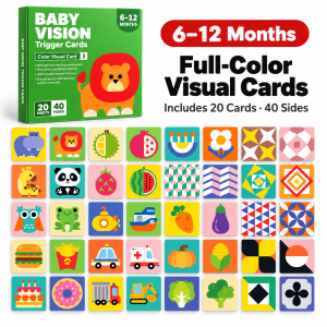 Thick Laminated Baby Visual Stimulation Cards High-Contrast Focus & Color Recognition 0–36 Months Early Learning Gift