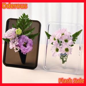 Oderous Acrylic Photo Frame Vase Modern Hydroponic Flower Vase Desktop Plant Holder Ornament Home Gift Wedding Table Center Decor