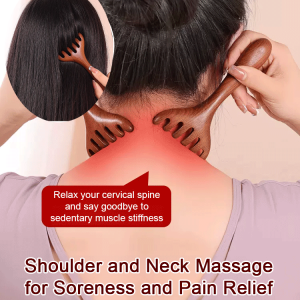 Sandalwood Meridian Massage Comb Head and Shoulder Soothing Massager