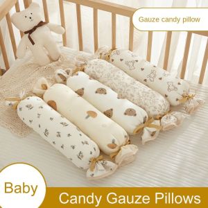 ANCIENT สะดวกสบาย หมอนผ้าเซียร์ซัคเกอร์ ซักได้ นอนตะแคง หมอนทรงกระบอก ระบายอากาศได้ ผ้าฝ้าย หมอนผ้ากอซสีหวาน 0-6-12 เดือน