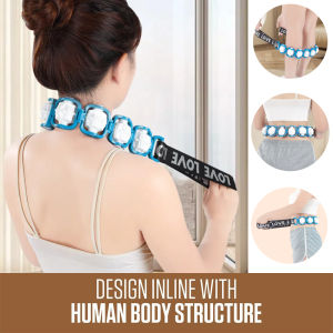 GONGL Rope Hand-held Muscle Massager Back Manual Bead Pull-Back Roller Fashion Waist Fitness Physiotherapy Massage Muscle Recovery