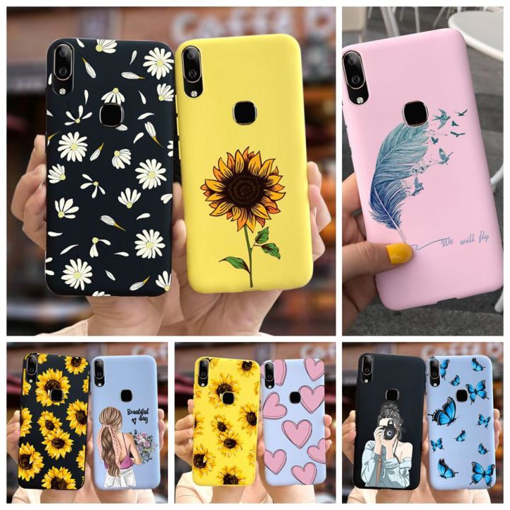 For Vivo V11i Case 1806 Soft Silicone Cute Fashion Flowers Phone