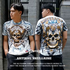 SILVERSIDE  SKULLRISE T-shirt / Kaos distro cowok / baju pria / kaos jumbo  / kaos komunitas motor / BIKERS APPAREL
