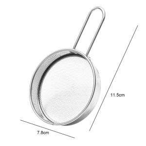 2ชิ้นตาข่ายตะแกรงร่อนแป้งสแตนเลสสตีล40ตาข่ายละเอียดมากผงโกโก้กาแฟน้ำตาลพร้อมที่จับตัวกรองฝุ่นเครื่องมือการอบครัวที่บ้าน