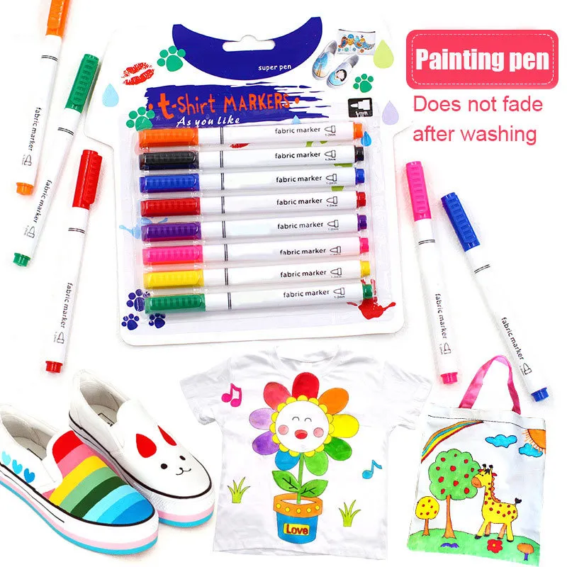 kids fabric pens for t shirts Fabric Markers Pens Permanent Paint Marker Fabric Pen Colors Art Markers  for Clothes Canvas T-shirt Shoes
