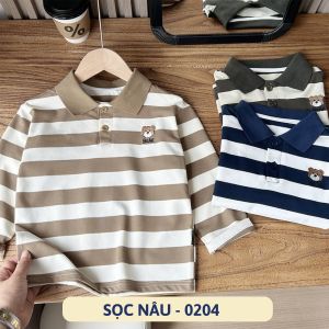 Áo Polo bé trai dài tay 27Kids WELLKIDS áo thun sơ mi nam thu đông cho trẻ từ 2-8 tuổi BLPO3