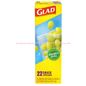 Glad 22 Bags Sandwich Zipper Bags Snack Zipper Bags Double Seal Bags Plastik Klip Bungkus Makanan